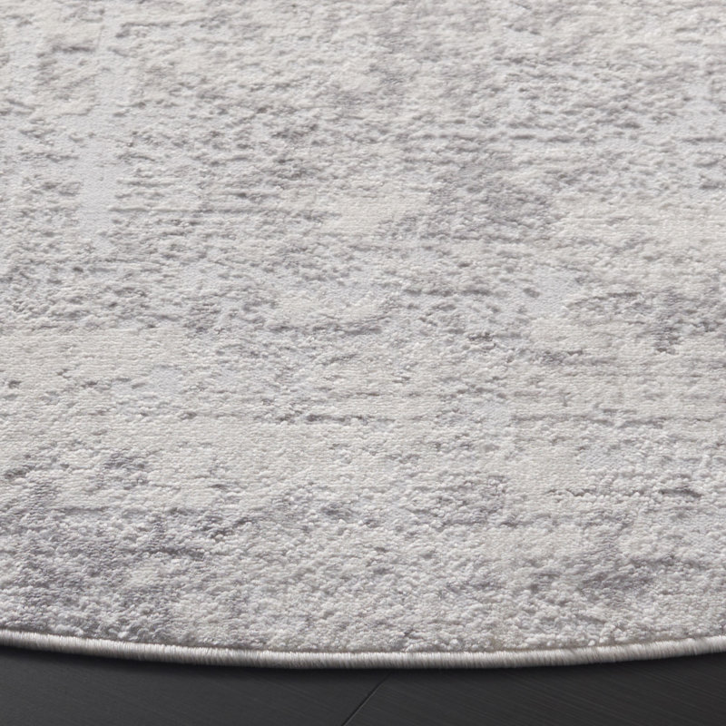 Tapis abstrait Grandview 700 Performance, Rond 6 pi 7 po, Light Grey/Ivory