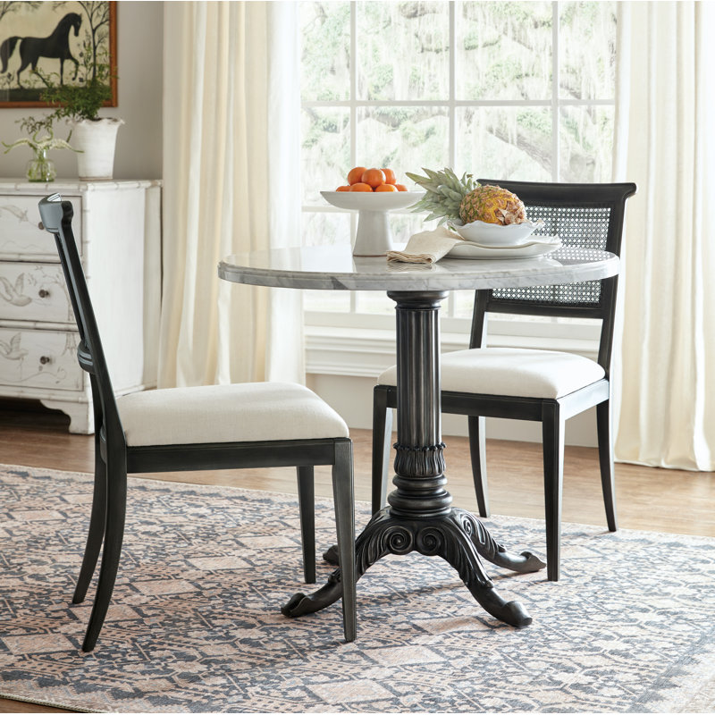 Charleston Upholstered Seat Side Chair, Black