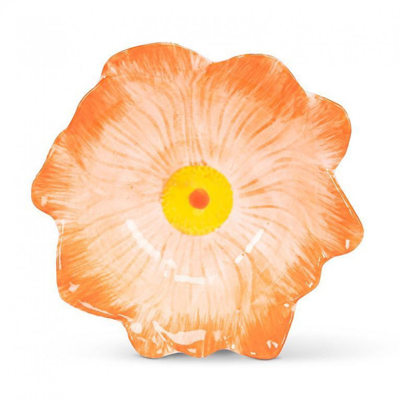 Petit bol à fleurs, Orange / blanc / jaune