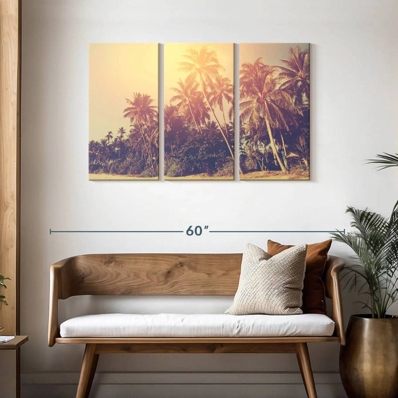 Plage de palmiers Gilly Hazy, H 28 po x l 45 po
