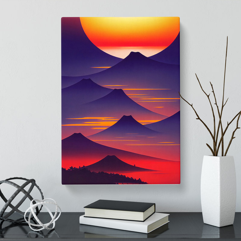 Hedley Japanese Sunset Surreal Vol.1 - Wrapped Canvas Print, 60cm H x 40cm W x 3cm D