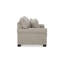 Causeuse Gael, polyester beige gris, garniture cloutée brun foncé 64 po