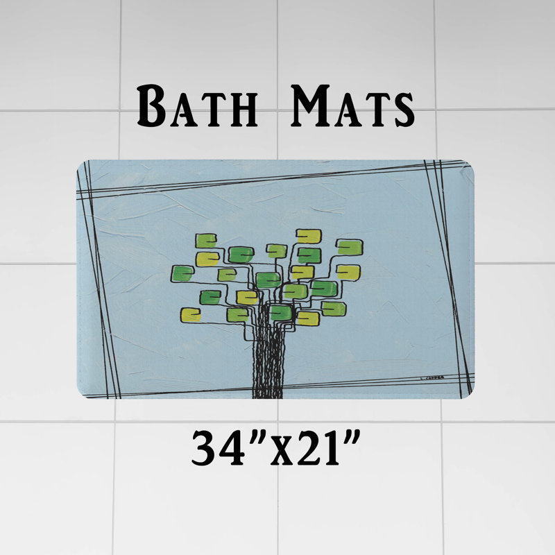 Rideau de douche Sharin, Bleu / Vert / Jaune, H 72 po x l 70 po