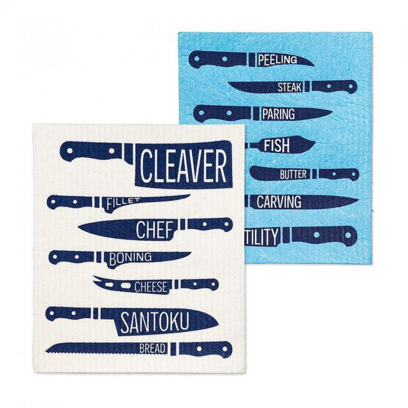 Set Of 2 Types Of Knives Dishcloths