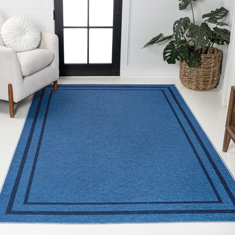 Tapis bleu / bleu marine Mariques Classic, Rectangle 8 pi 10 po x 12 pi