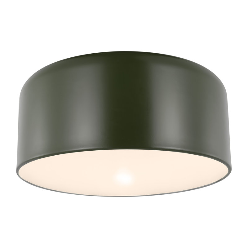 1 - Light Flush Mount, 7.75" H x 15.75" W x 15.75" D, Olive