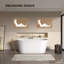 Baignoire de trempage autoportante en acrylique Flora-T 59 po x 28 8/9 po, avec drain 2 po, blanc brillant