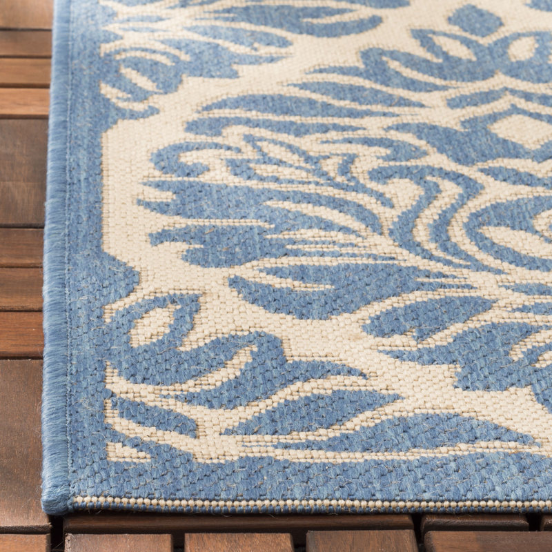 Frankee Performance Ikat Indoor/Outdoor Area Rug, Round 6'7"