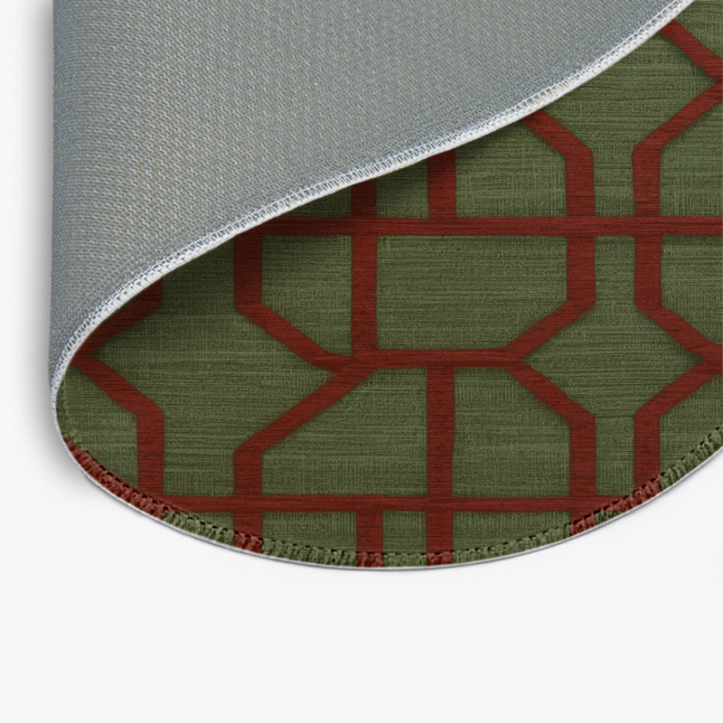 Trellis Brown Indoor and Outdoor Area Rug, Round 5'