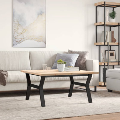 Coffee Table Y-Frame Solid Wood Pine And Steel