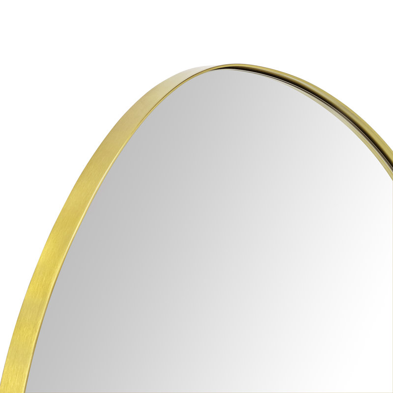 Miroir mural Bertlinde, 22 po x 30 po, Or brossé