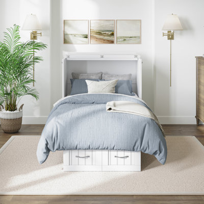 Kindig Murphy Bed Chest with 6" Mattress, Storage and Built-in Charger