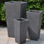 Textured Concrete Effect Tall Garden Plant Pot, Tall Planter with Drainage Holes, Grey Tall Tapered Planter-142673395