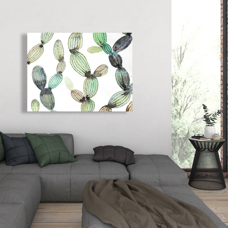 Cactus Pattern Canvas - Floral & Botanical Living Room Decor