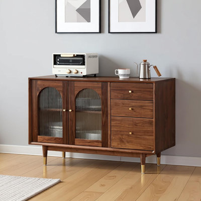 Buffet moderne minimaliste en bois de noyer noir