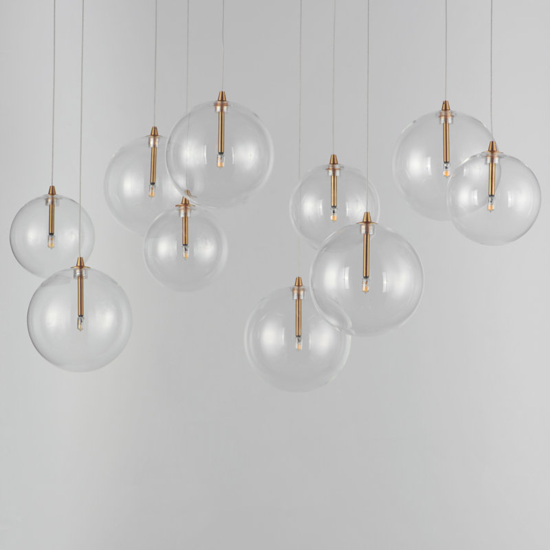 Global-Multi-Light Pendant, Natural Aged Brass