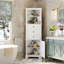 Armoire haute triangulaire avec trois tiroirs et tablettes réglables-697382825