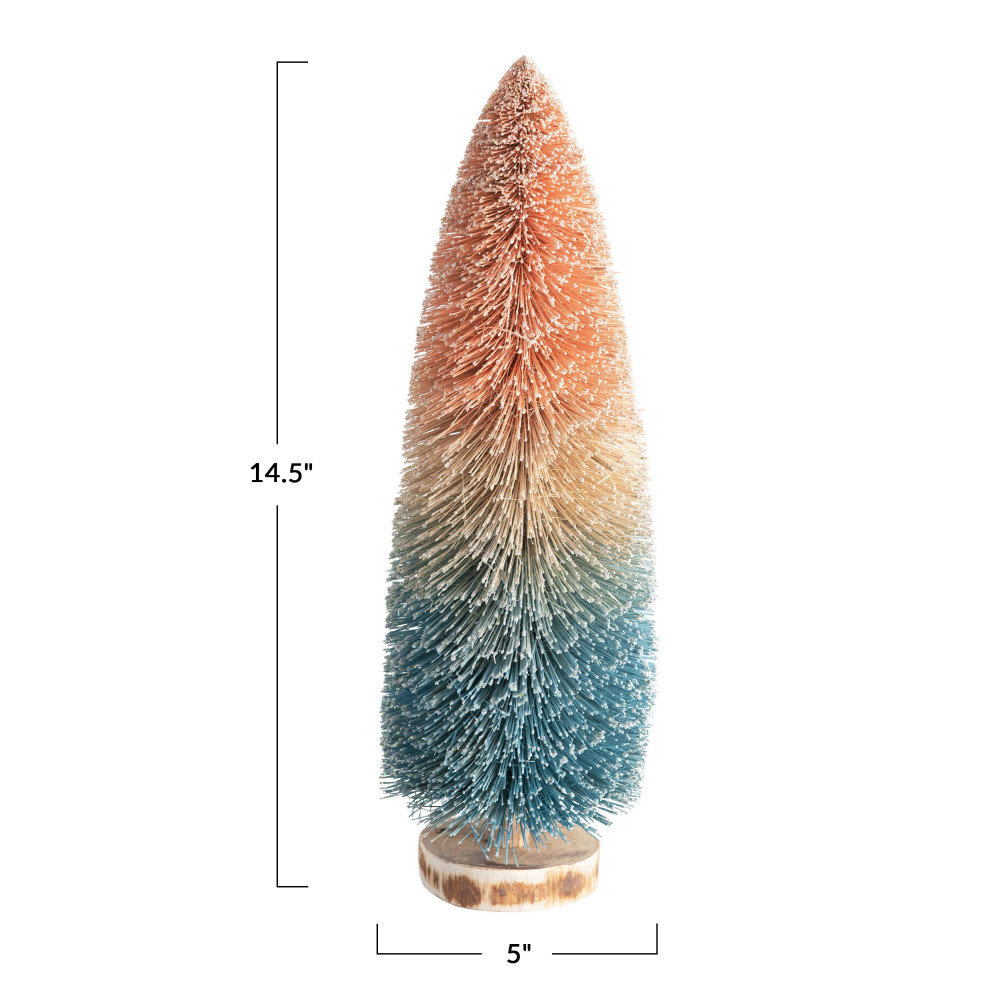 Christmas Tabletop Tree, Pink/Blue, 14.5" H x 5" W x 5" D