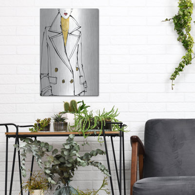 Art mural en métal luxueux «Fashion Strokes 1 No Splatter» par Anne Tavoletti, 12 po x 16 po