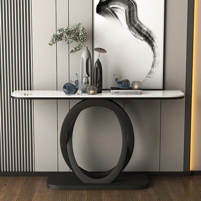 Light luxury style sintered stone console table.