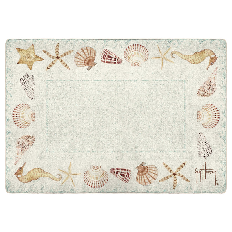 Tapis coquillage Guy Harvey, Rectangle 7 pi 8 po x 10 pi 9 po