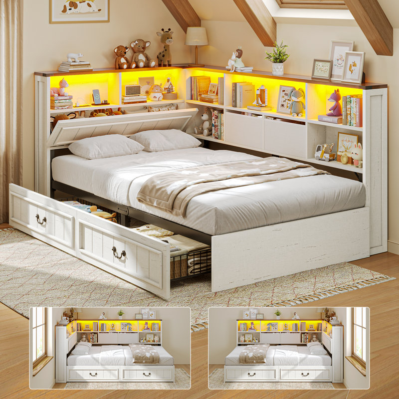Structure de lit de jour Farmhouse, Blanc, Twin