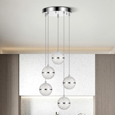 Luminaire suspendu à 5 lumières Adetoun Orb