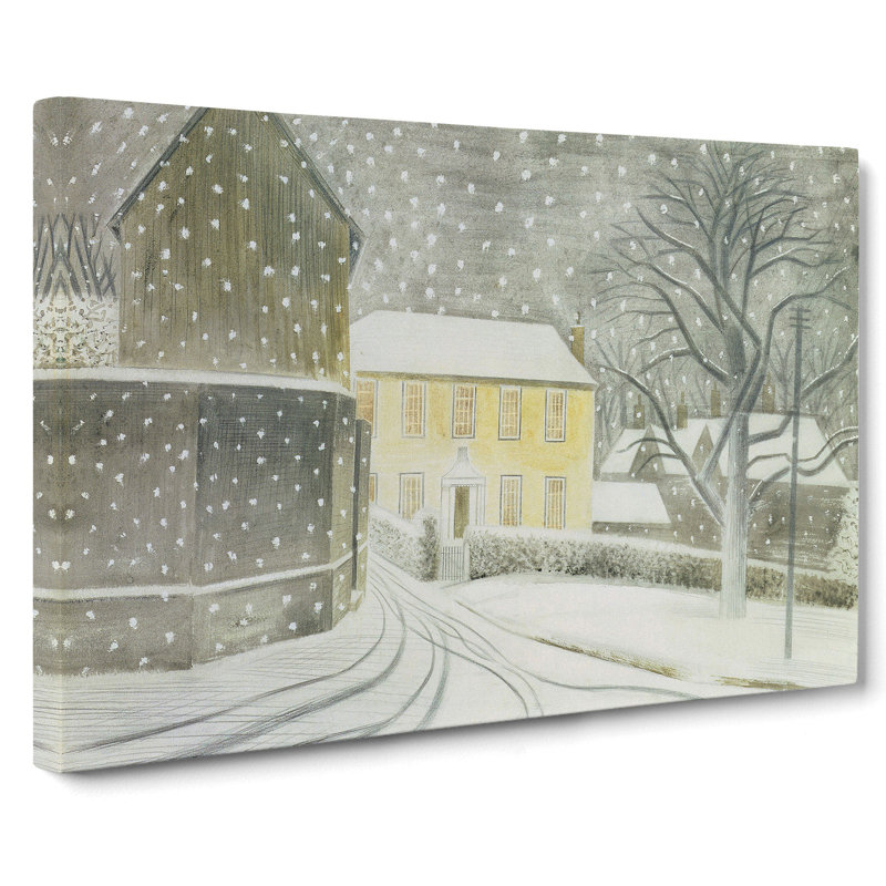 Halstead Road In Snow by Eric Ravilious - Wrapped Canvas, 50cm H x 76cm W x 3cm D