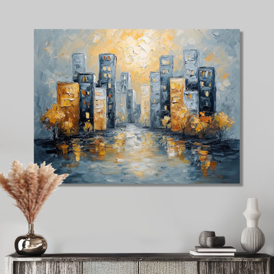 «Ingela Urban Sunrise On Cubic Chicago I», art mural abstrait minimaliste