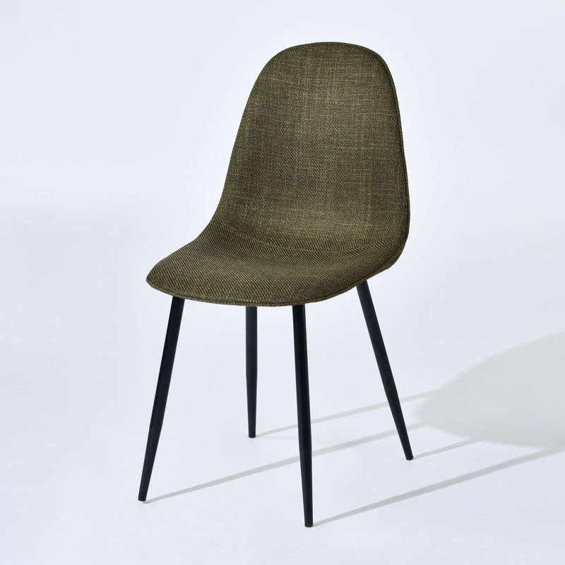 Delfinia Upholstered Side Chairs, Fabric Lime Green, Black