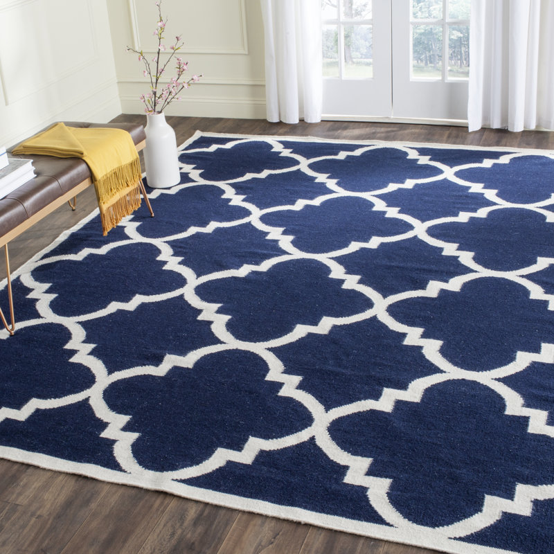 Valenzuela Geometric Wool Hand Woven Area Rug, Rectangle 183 x 274 cm