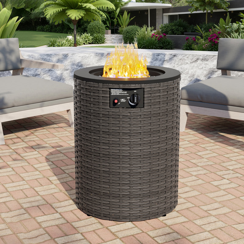 Round Outdoor Gas Fire Pit Table