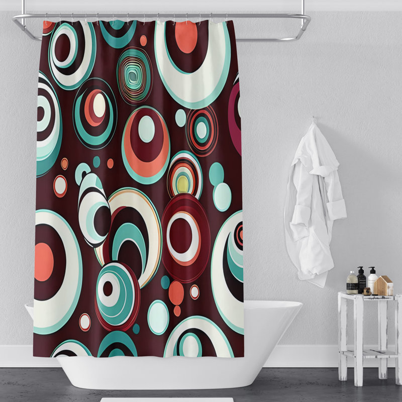 Rideau de douche Cristine, H 83 po x l 70 po, Burgundy/Teal