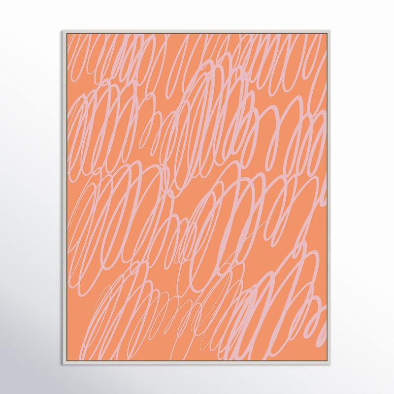 «Color Squiggles 4» par Jacques Pilon - Art mural encadré, Toile à structure simple blanche, H 50 po x l 40 po x P 1,25 po