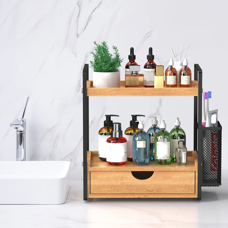 Skincare Perfume Organiser 2-Tier Wood Storage