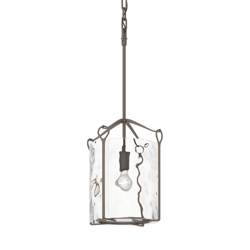 Luminaire suspendu cylindrique à 1 lumière Bow, Eau, Bronze