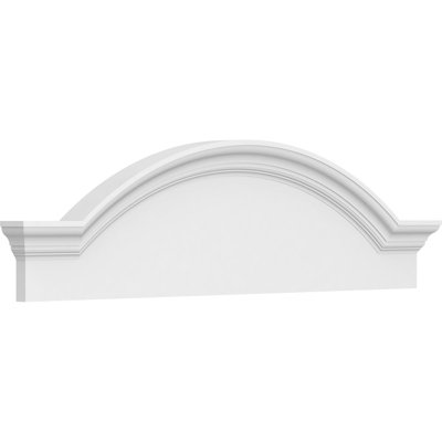 44"W x 12"H x 2-1/2"P Segment Arch W/ Flankers Smooth Architectural Grade PVC Pediment