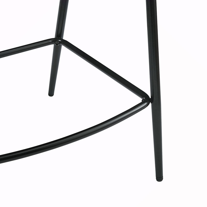 Counter Stools Set Of 2, Pu Upholstered Counter Stools With Iron Frame, Backrest, Footrest, Arm Counter Stools For Home Bar, Kitchen Counter