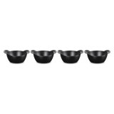 Le Creuset Enameled Cast Iron Set Of 4 Mini Round Cocottes, 1/3 Qt. Each, Matte Black