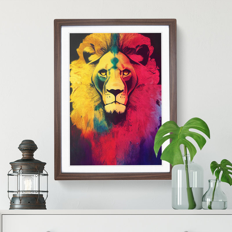 Colours Of The Lion - Framed Print, 64cm H x 46cm W x 2cm D, Walnut