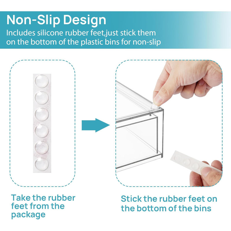 12.1" W Clear Stackable Storage Drawers, 2-pack
