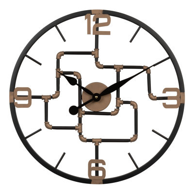 La Crosse 20 Inch Pipeworks Metal Analog Quartz Wall Clock