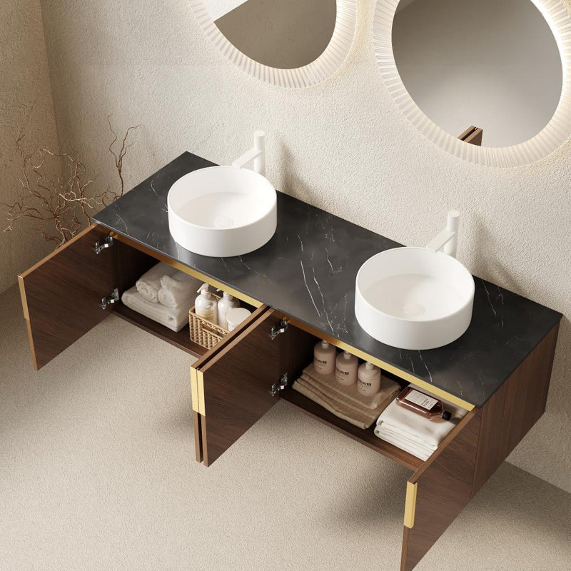 Meuble-lavabo mural 60 po avec lavabo en céramique