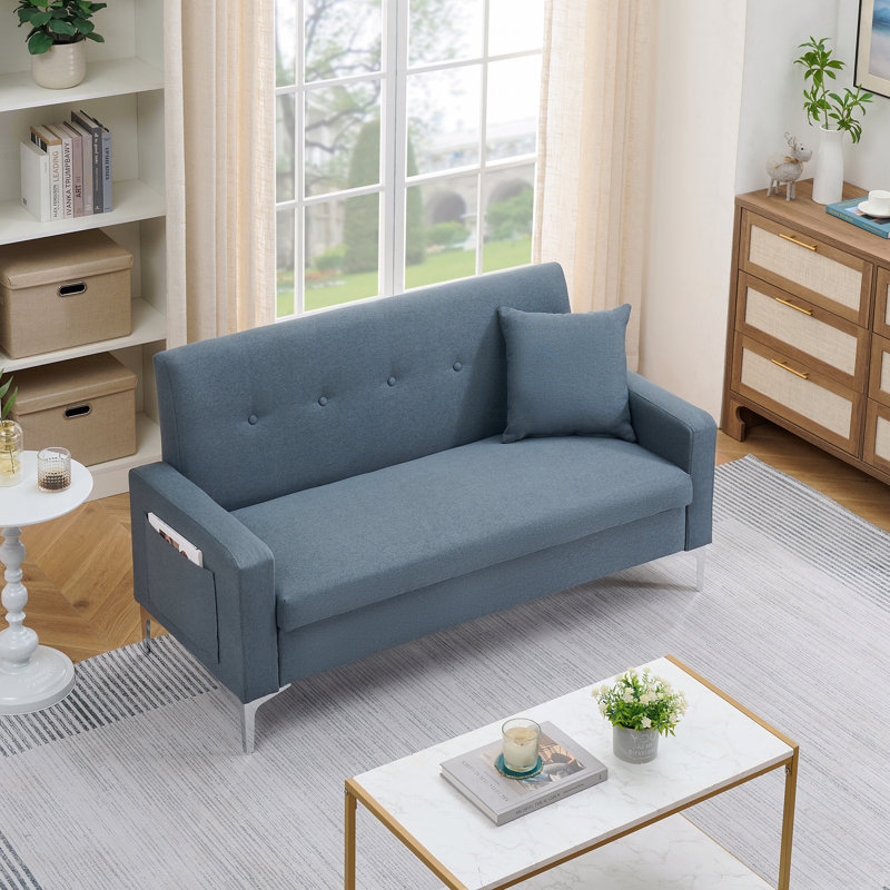 57" Comfortable Double Sofa: With Built-In Storage Function, It Is Suitable For Living Rooms, Apartments And Home Offices, And Can Also Play With Practical Aesthetics
