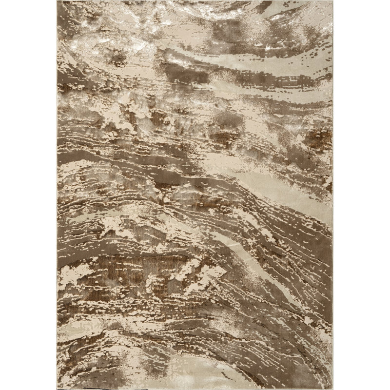 Abstract Flatweave Kilim, Brown, Rectangle 120 x 170 cm