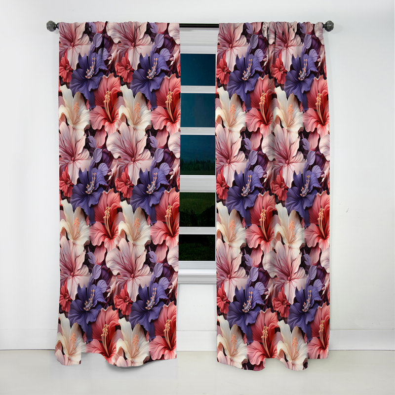 Corail Mirage Vii - motif tropical IV - Rideau floral - Rideau occultant floral - 1 panneau, L 52 po x L 120 po