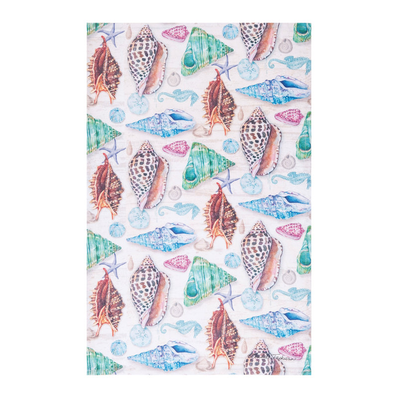 Beach Shells Printed Flour Sack Kitchen Towel
