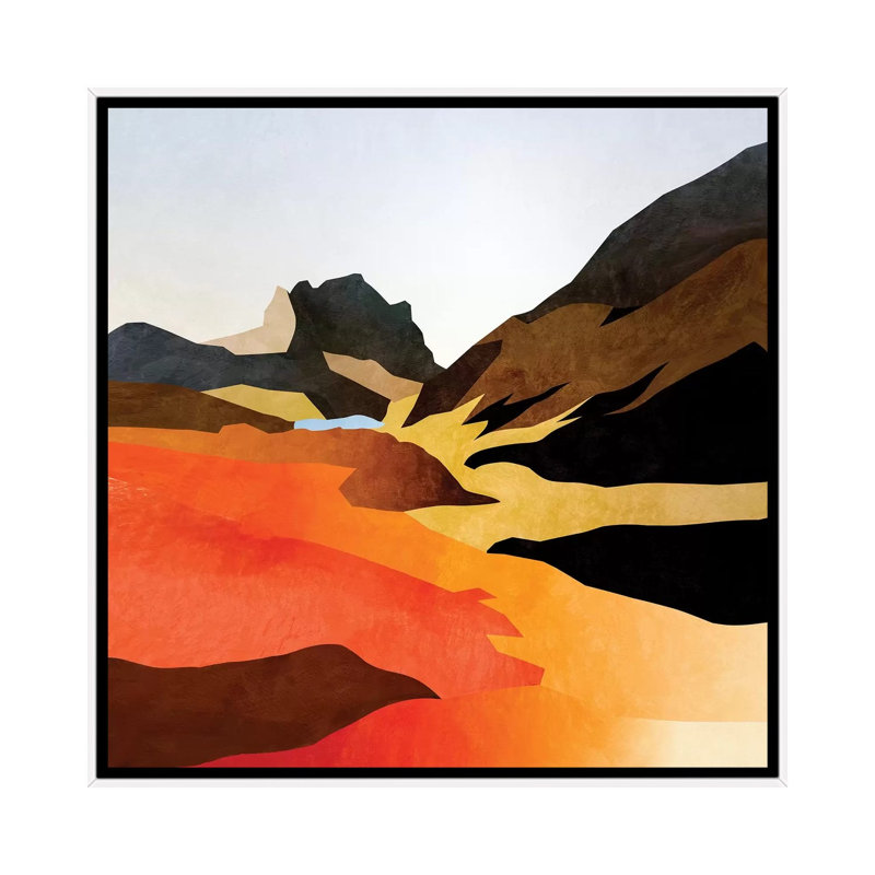 «Mountains Landscape Abstract» par Ana Rut Bré - impression d'art graphique, Aucun mat, Toile blanche encadrée