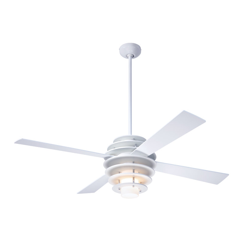 52'' Ceiling Fan with Light Kit, White, Fan Speed and Light Control (3-wire), White/Gloss White