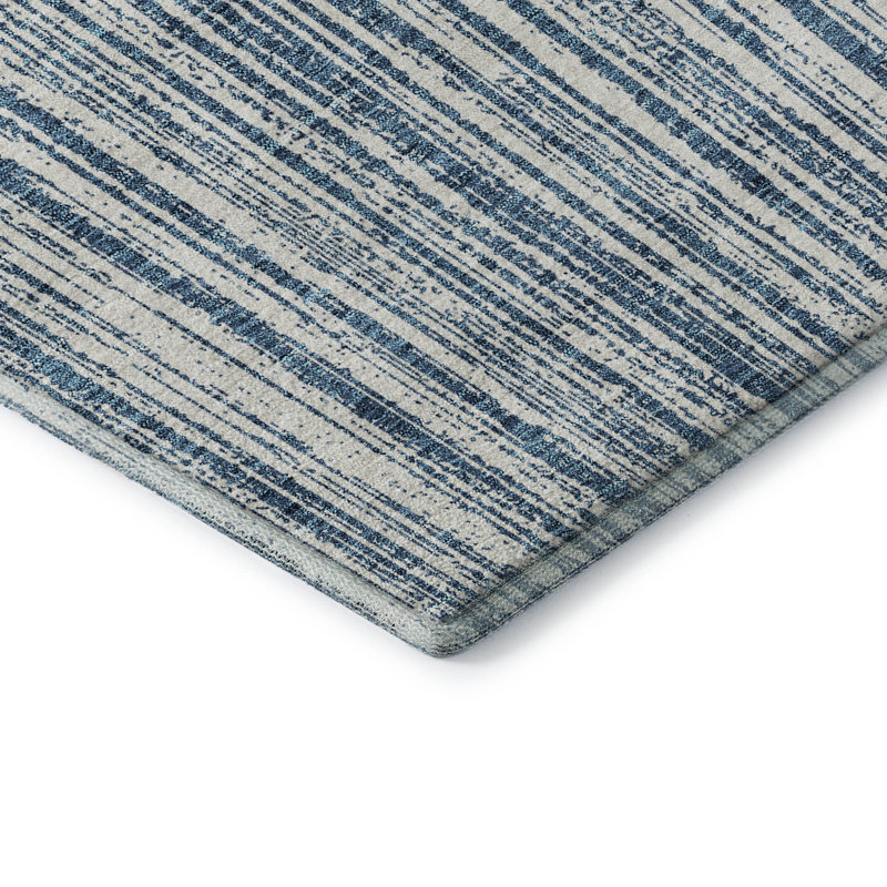 Premium Machine Washable Prisco Blue Rug, Rectangle 3' x 5'
